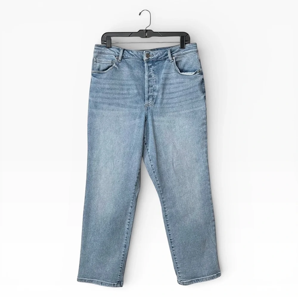 Grace & Lace Boyfriend High Rise Ankle Jeans Women's Size 16 Light Wash Stretch - Picture 1 of 5